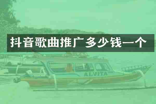 抖音歌曲推广多少钱一个
