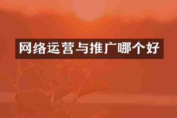 网络运营与推广哪个好