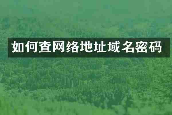 如何查网络地址域名密码