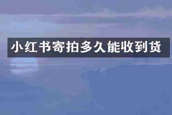 小红书寄拍多久能收到货