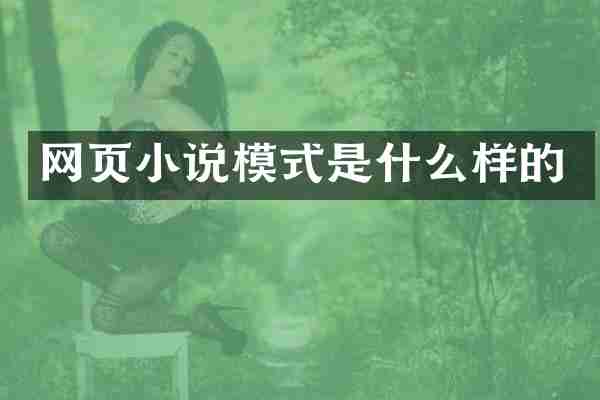 网页小说模式是什么样的