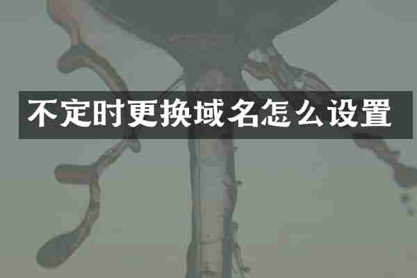 不定时更换域名怎么设置