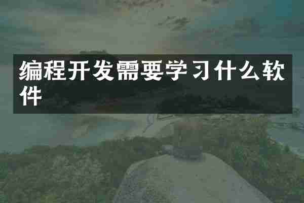 编程开发需要学习什么软件