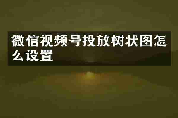 微信视频号投放树状图怎么设置
