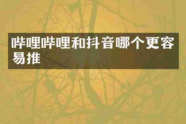 哔哩哔哩和抖音哪个更容易推