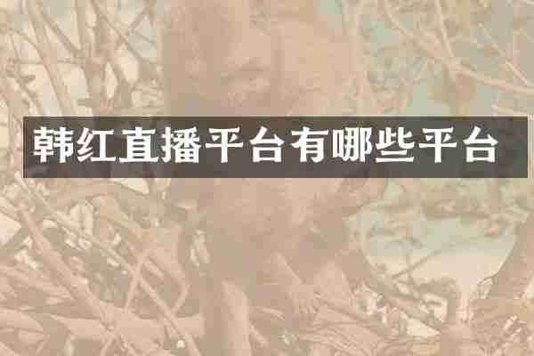 韩红直播平台有哪些平台