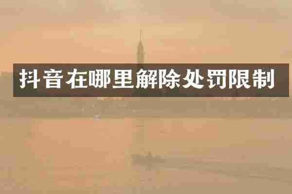 抖音在哪里解除处罚限制
