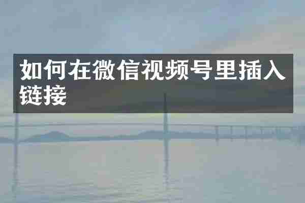 如何在微信视频号里插入链接