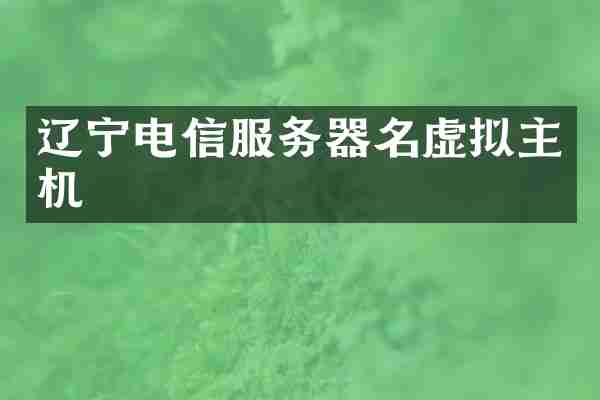 辽宁电信服务器名虚拟主机