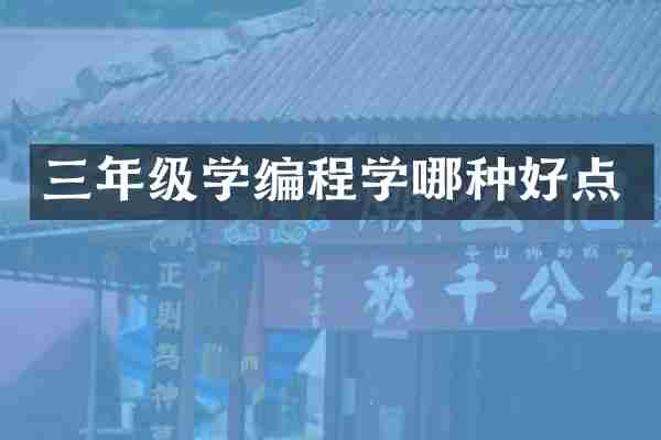 三年级学编程学哪种好点
