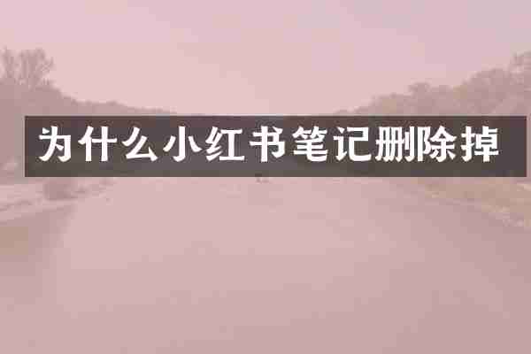 为什么小红书笔记删除掉