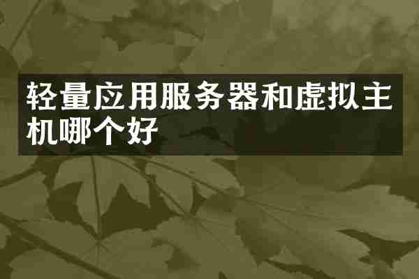 轻量应用服务器和虚拟主机哪个好
