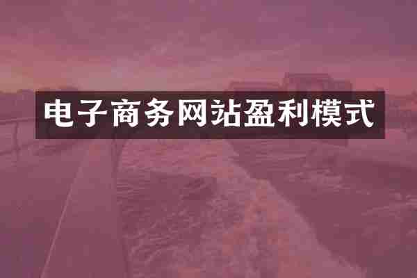 电子商务网站盈利模式