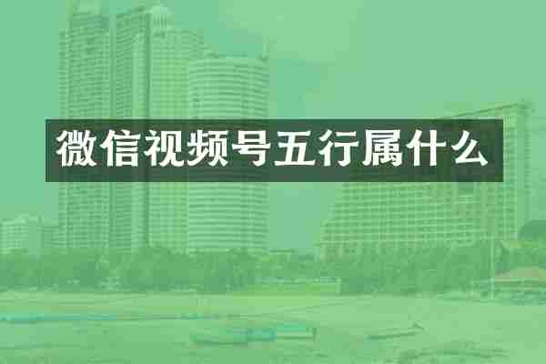 微信视频号五行属什么