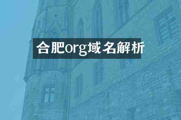 合肥org域名解析