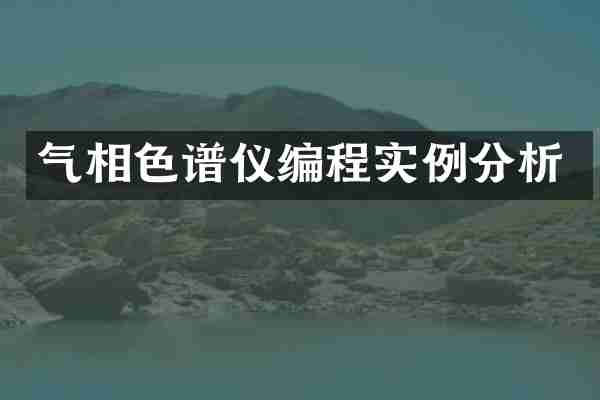 气相色谱仪编程实例分析