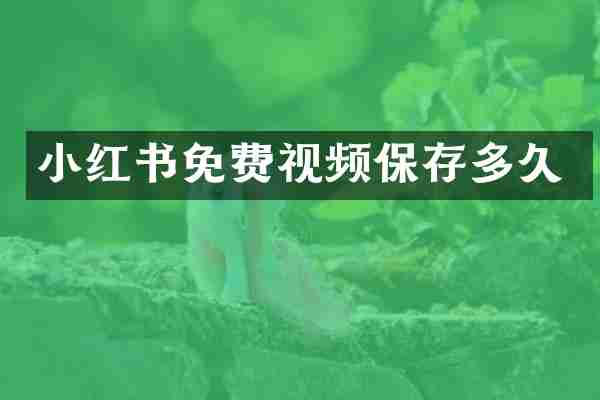 小红书免费视频保存多久