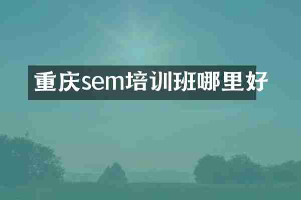 重庆sem培训班哪里好
