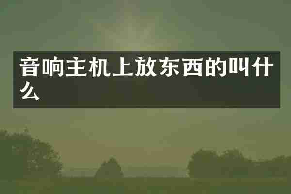 音响主机上放东西的叫什么