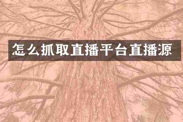怎么抓取直播平台直播源