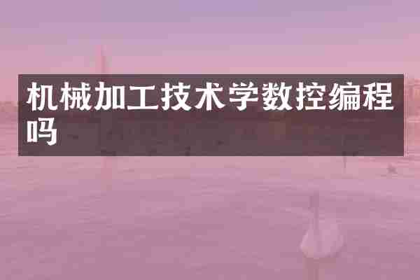 机械加工技术学数控编程吗