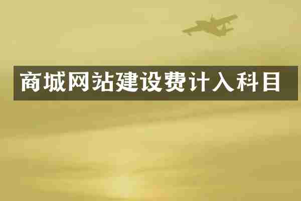 商城网站建设费计入科目