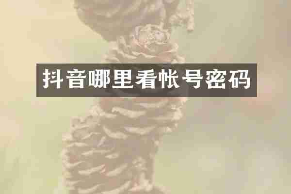 抖音哪里看帐号密码