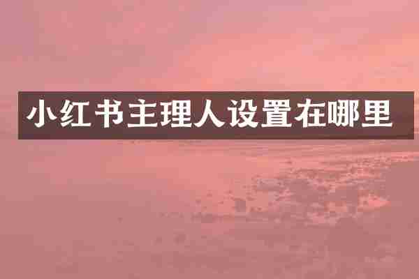 小红书主理人设置在哪里