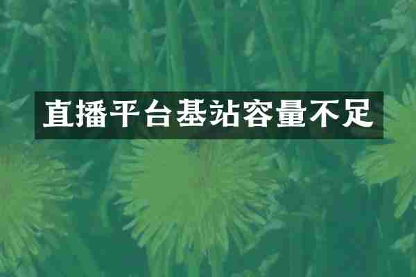 直播平台基站容量不足