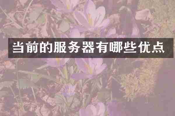 当前的服务器有哪些优点