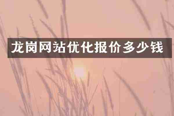 龙岗网站优化报价多少钱