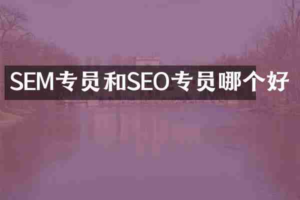SEM专员和SEO专员哪个好