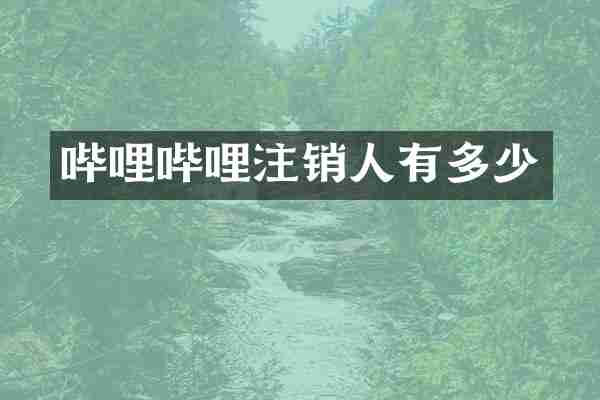 哔哩哔哩注销人有多少