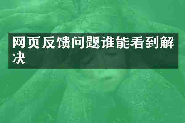 网页反馈问题谁能看到解决