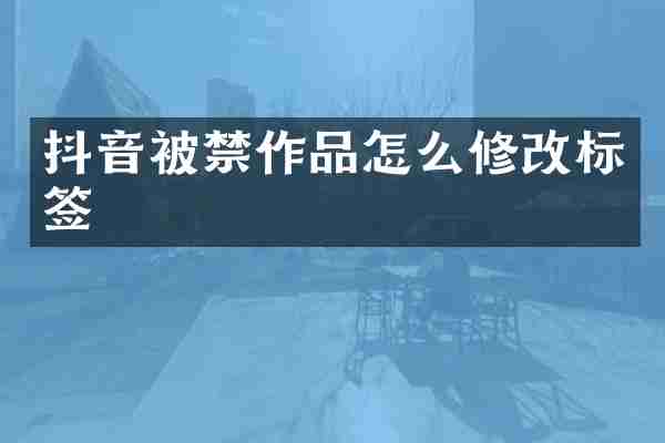 抖音被禁作品怎么修改标签