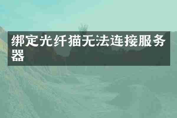 绑定光纤猫无法连接服务器