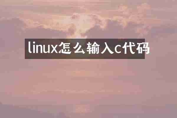 linux怎么输入c代码