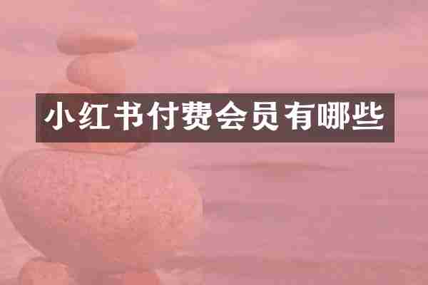 小红书付费会员有哪些