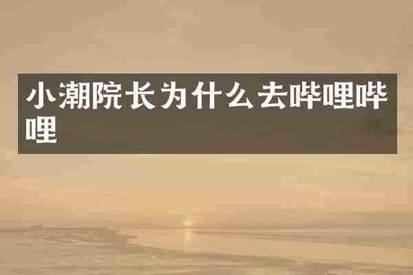 小潮院长为什么去哔哩哔哩