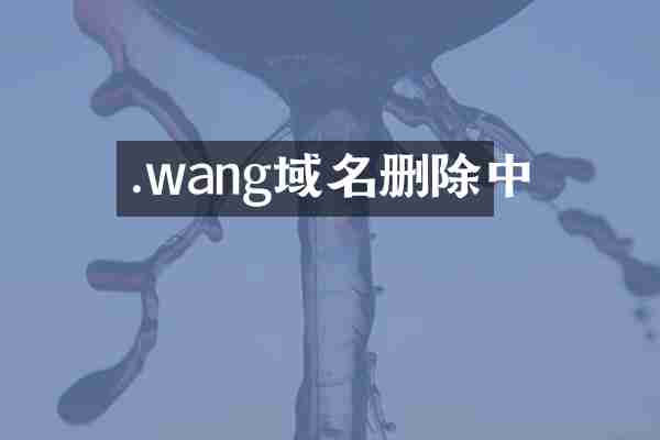 .wang域名删除中
