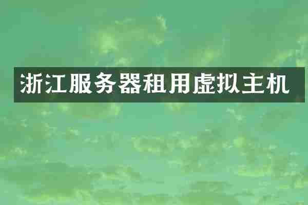浙江服务器租用虚拟主机