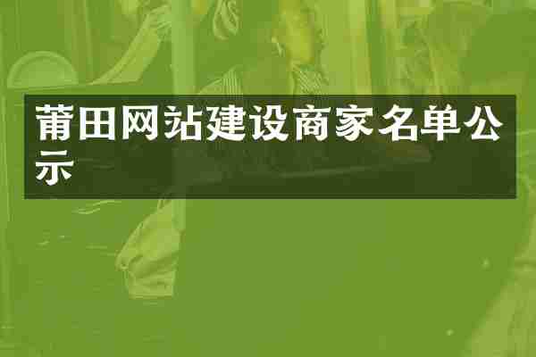 莆田网站建设商家名单公示