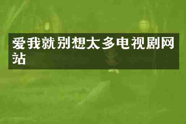 爱我就别想太多电视剧网站