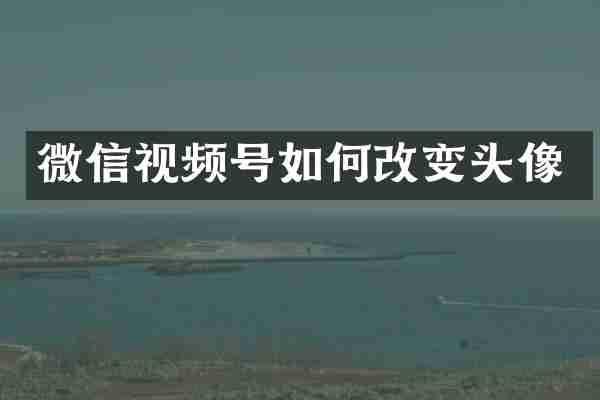 微信视频号如何改变头像