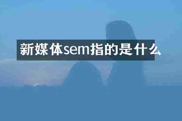 新媒体sem指的是什么