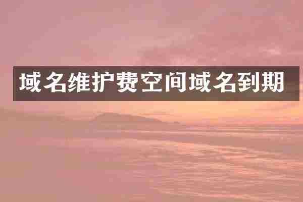 域名维护费空间域名到期