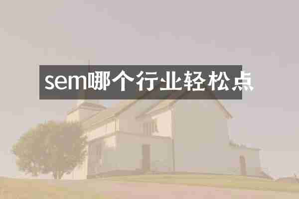 sem哪个行业轻松点