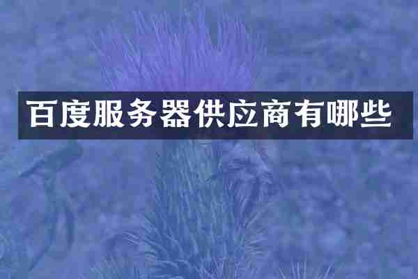 百度服务器供应商有哪些