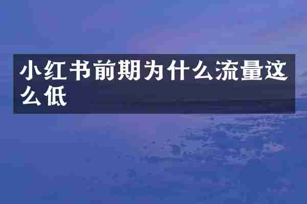 小红书前期为什么流量这么低
