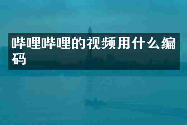 哔哩哔哩的视频用什么编码